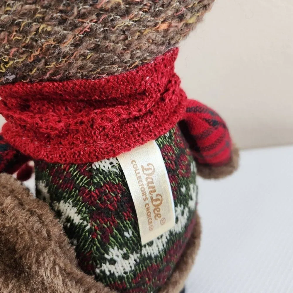 DanDee Christmas Winter Holiday Fox Standing Decor 2 Plaid Rustic Animals